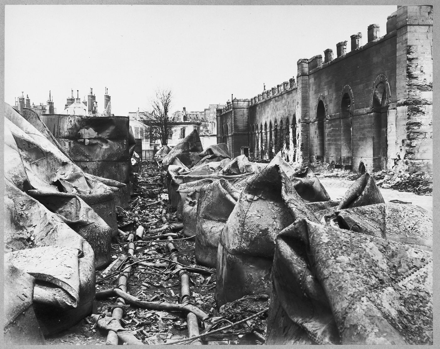 View of the arsenal reservoir at Grenier d'abondance after the Paris Commune, Paris, France