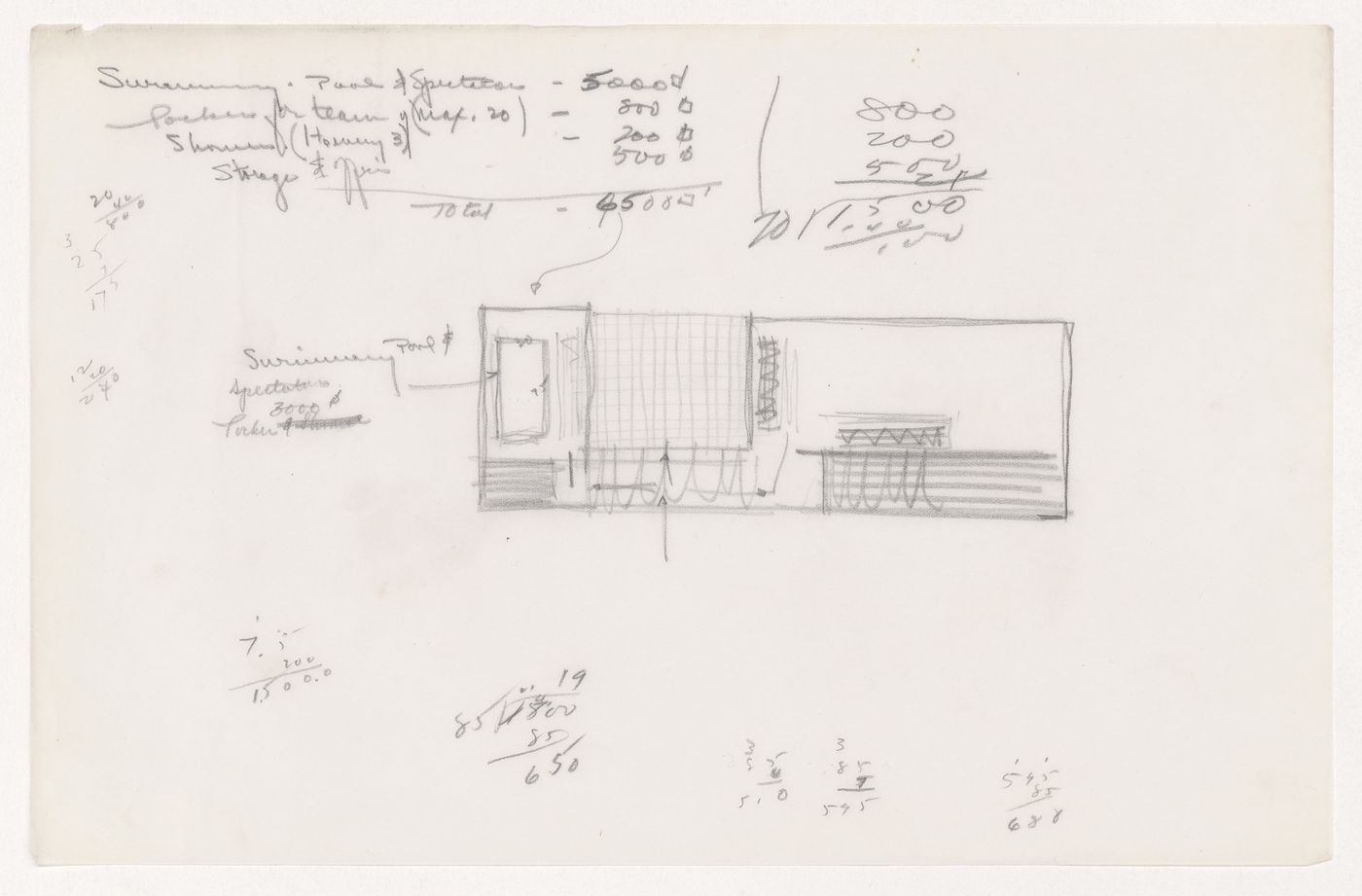 Sketch plan for the Gymnasium and Natatorium