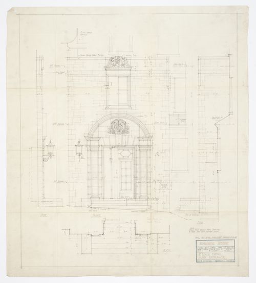 Montréal Neurological Institute, Montréal, Québec: detail drawing for main entrance
