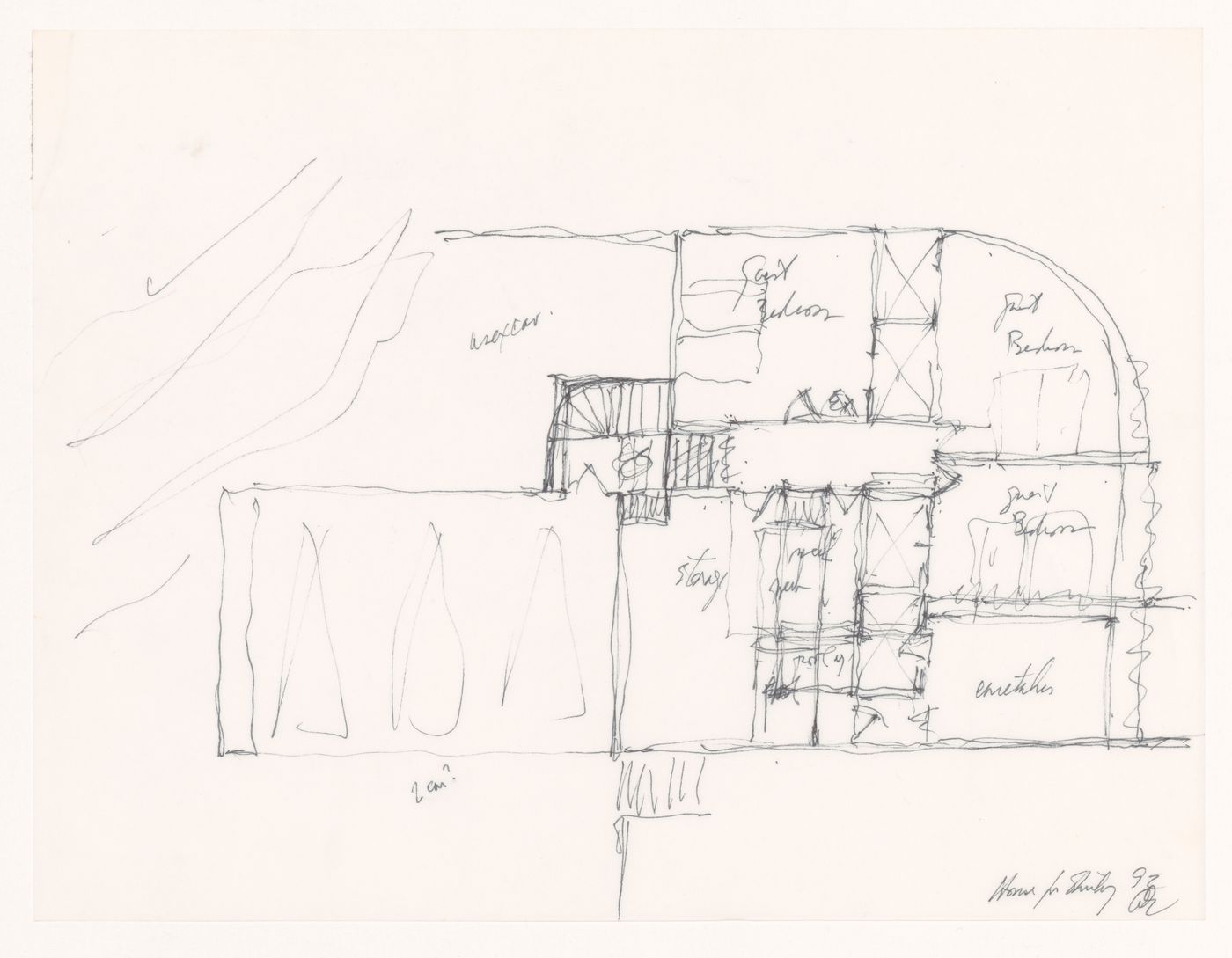 Sketch plan for Shirley MacLaine House, De Baca County, New Mexico