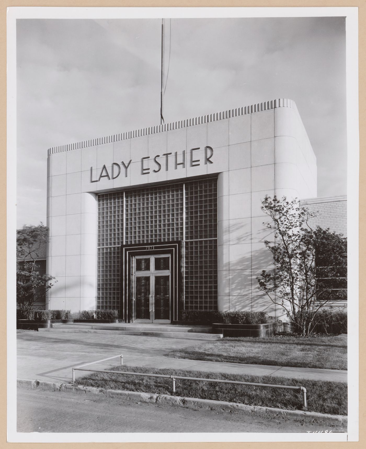 View of the main entrance to the Administration Building, Lady Esther Company, Chicago, Illinois