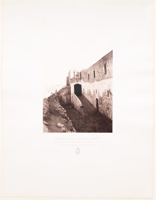 View of the entrance to the Turkish barracks where pilgrims pray to the First Station of the Cross, Jerusalem, Ottoman Empire (now in Israel)