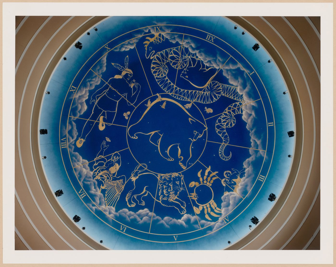 Interior view of the Council Chamber showing the ceiling, Mississauga Civic Centre, Mississauga, Ontario