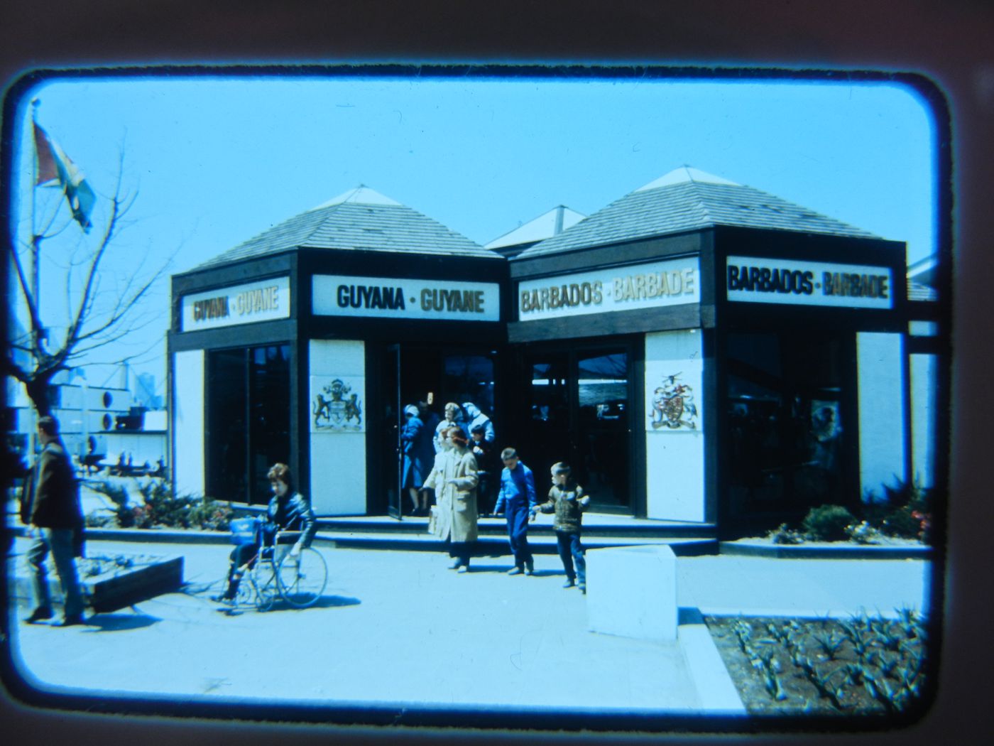 View of the Guyana and Barbados Pavilion, Expo 67, Montréal, Québec