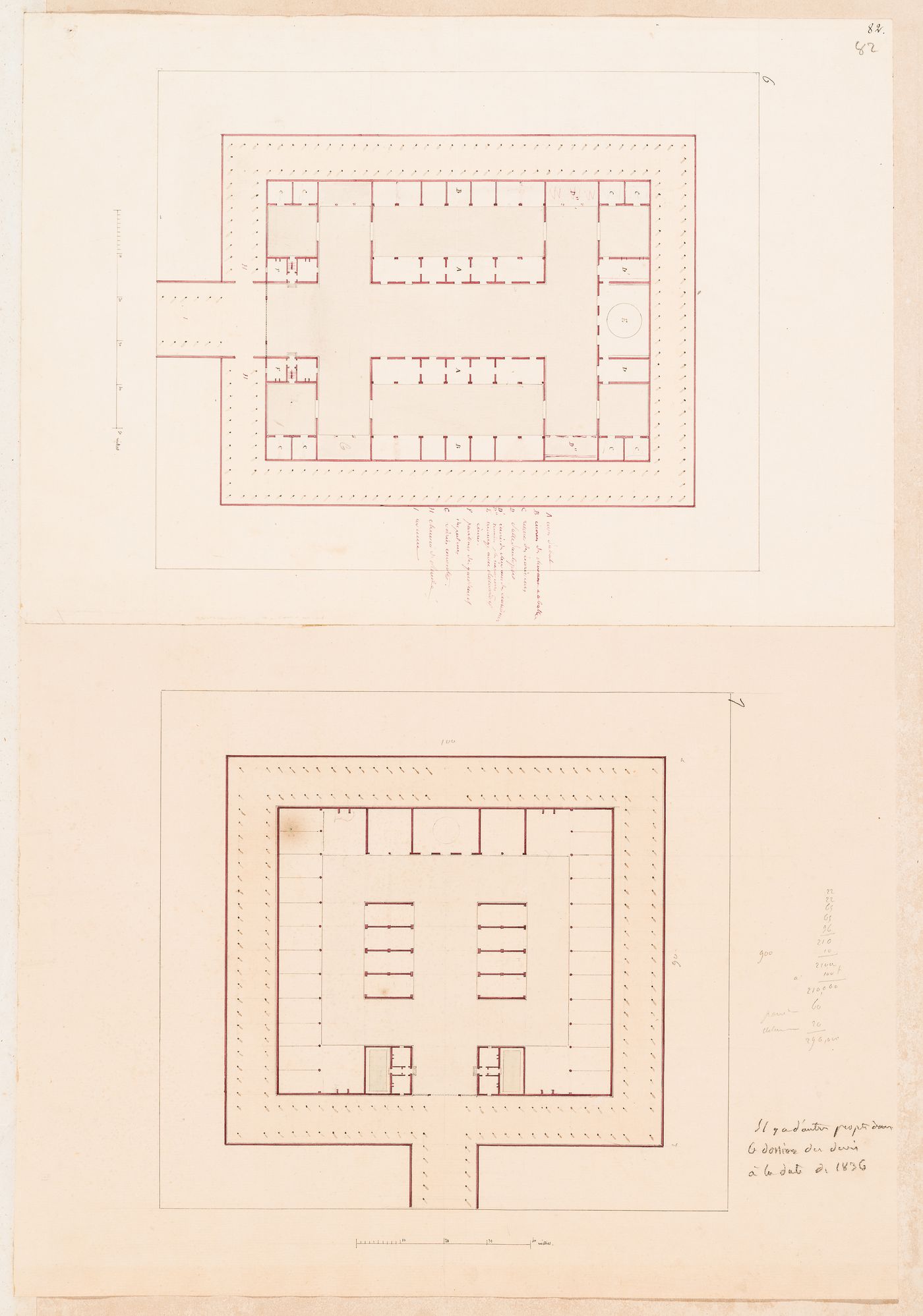 Project for a horse slaughterhouse, La Villette: Variant plan