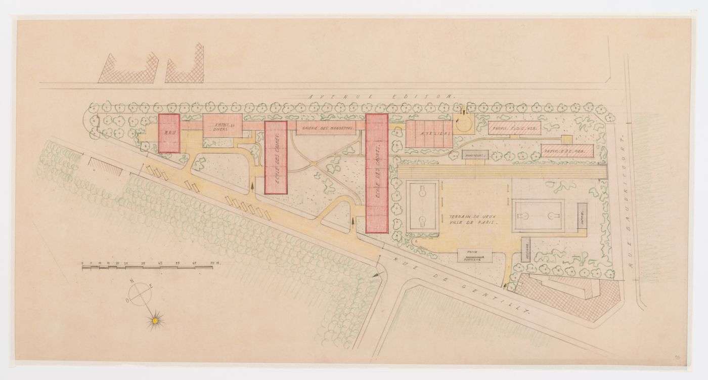 Site plan for the Centre d'Apprentissage de Paris, France
