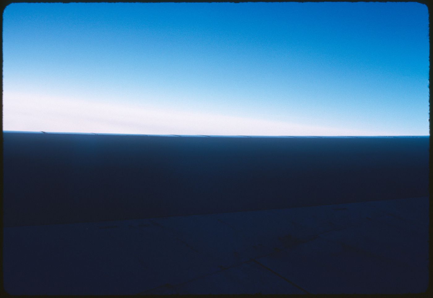 Airplane wing on a flight to Paris