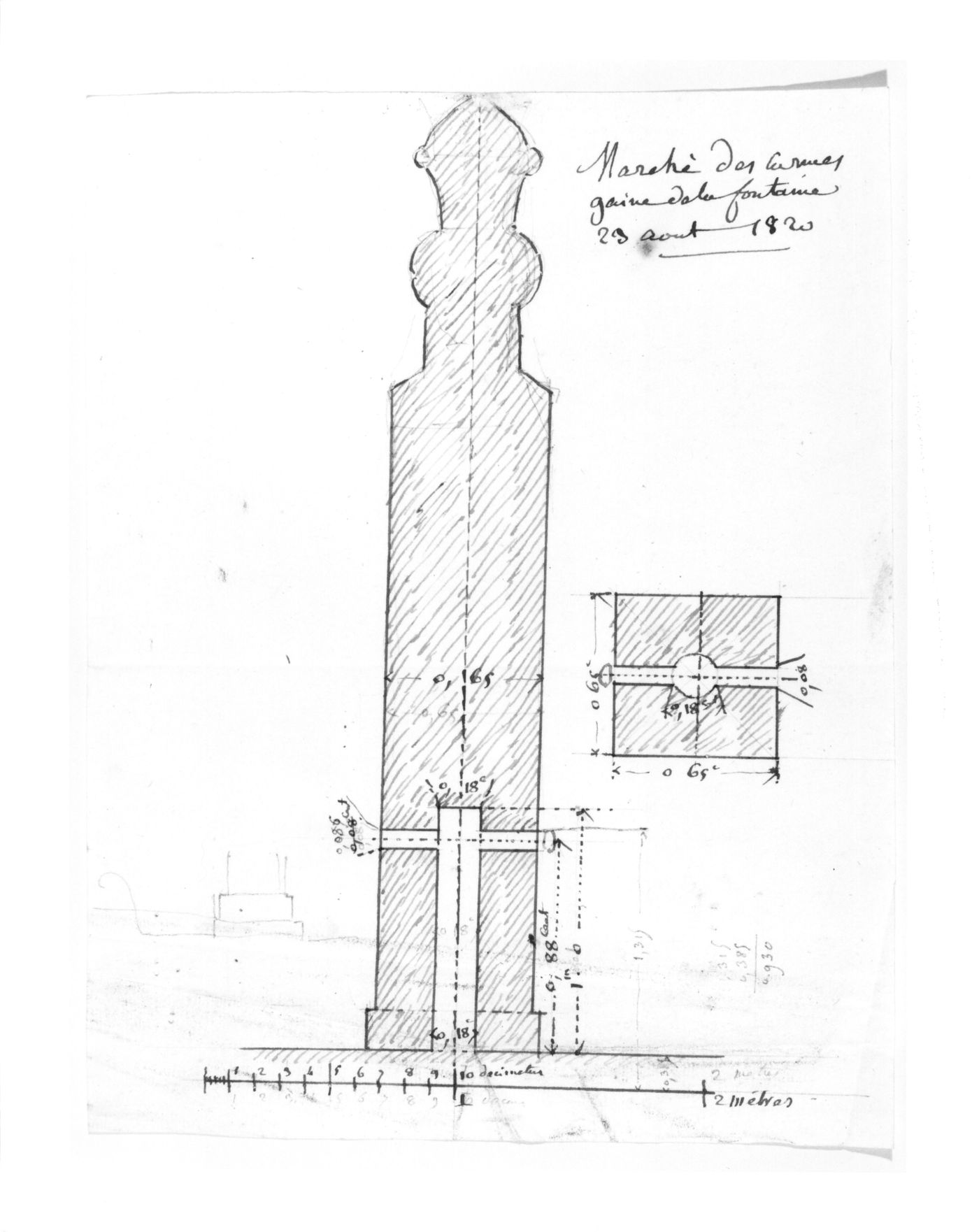 Roof elevation for Market Building, Marché des Carmes, Paris