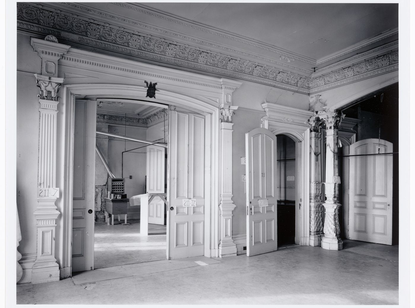 Interior view of a reception room showing the Sottsass Room through