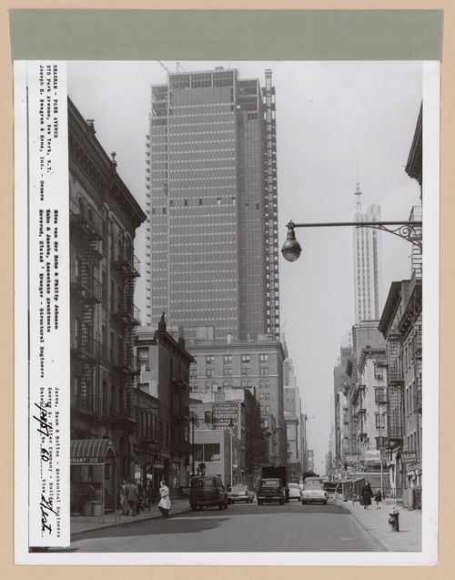Seagram building under construction, 375 Park avenue, New York, N.Y., west view