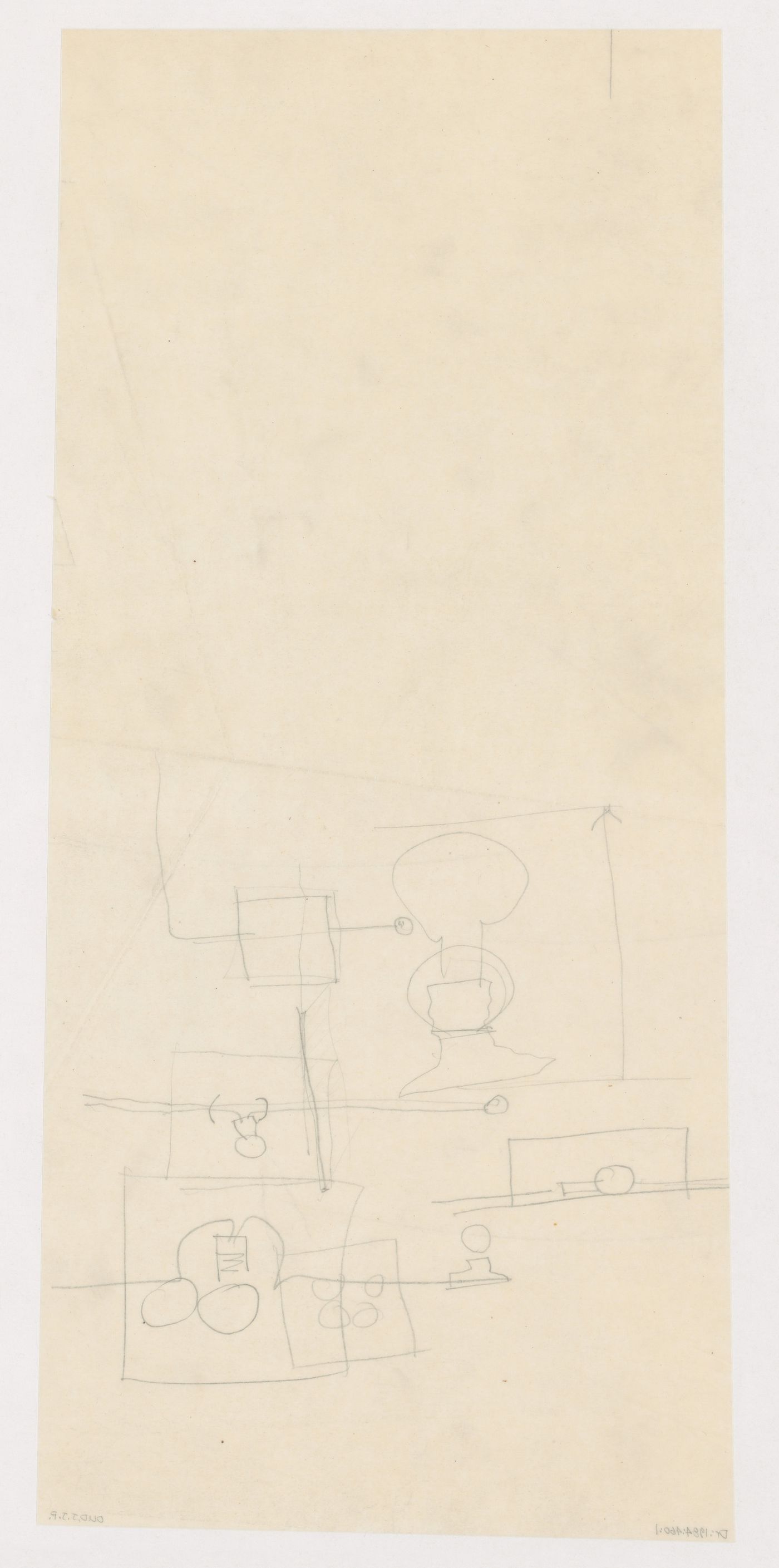 Sectional details for lighting fixtures possibly for the interior of the S.s. Nieuw Amsterdam