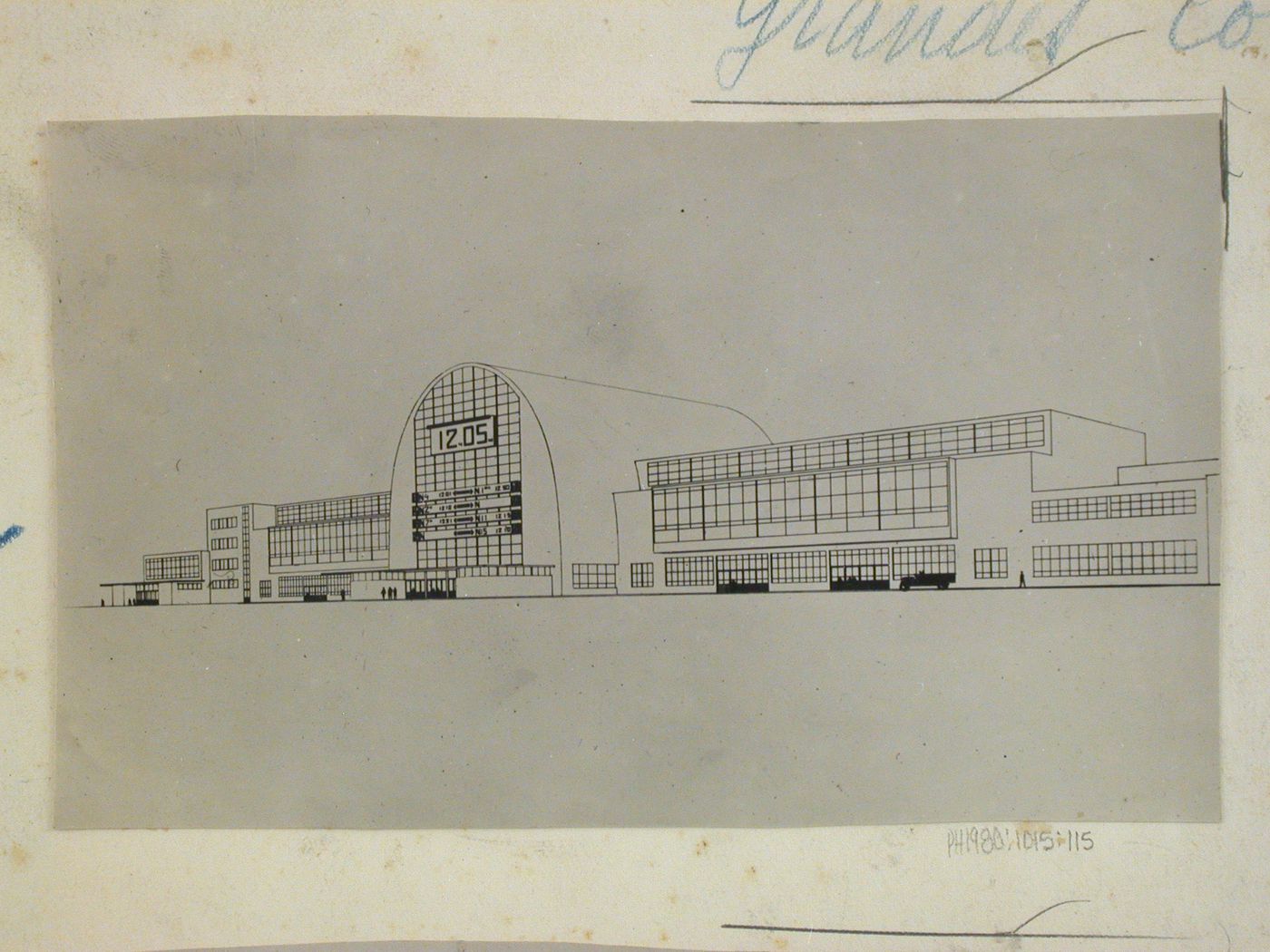 View of an elevation drawing for a train station, U.S.S.R. (now Russia)