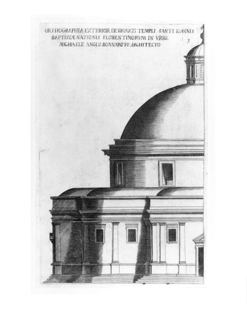 Half-elevation of Michelangelo's design for San Giovanni dei Fiorentini, Rome