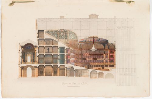 Longitudinal section for an opera house for the Académie royale de musique