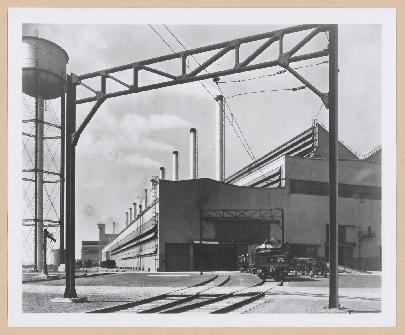 View of the south and west façades of the Open Hearth Mills, Rouge River Plant, Ford Motor Company, Dearborn, Michigan