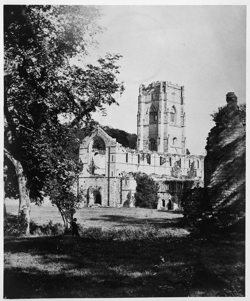 View of Fountain Abbey, Yorkshire, England