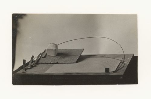 Photograph of a student model on the topic "Organization of Space over a Horizontal Surface (Rectangular, Square, Round)" for the "Space" course at the Vkhutemas (Higher State Artistic Technical Studios), Moscow
