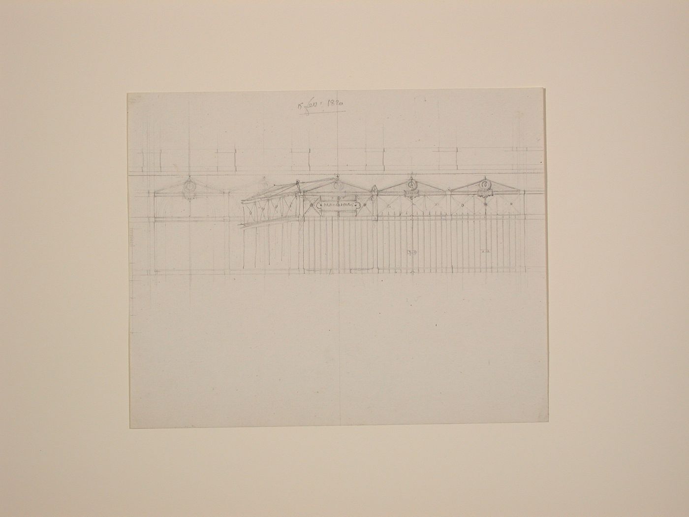 Sketch elevation for Boucherie, Marché des Carmes, Paris