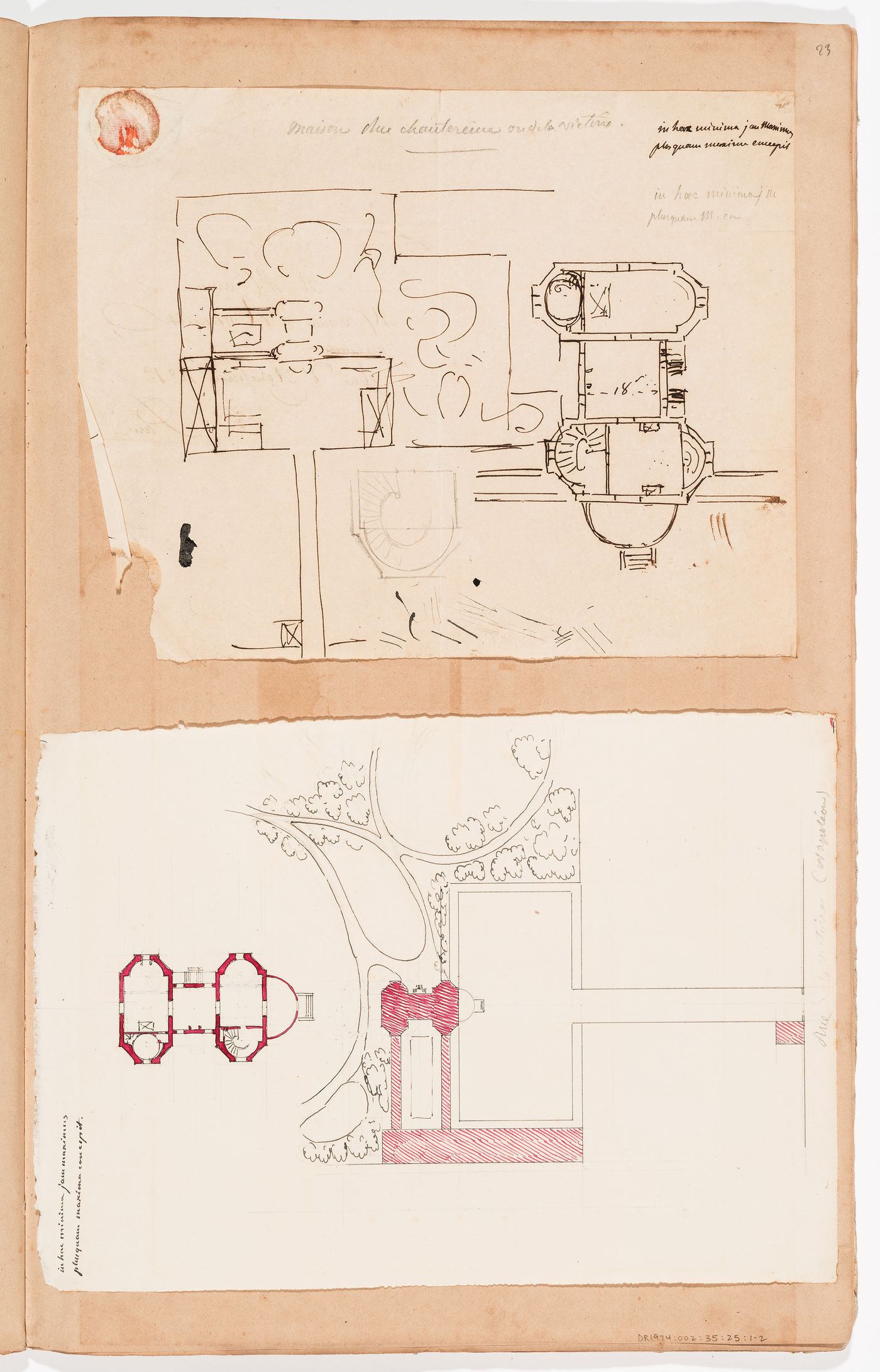 Site plans and plans for a town house, Paris