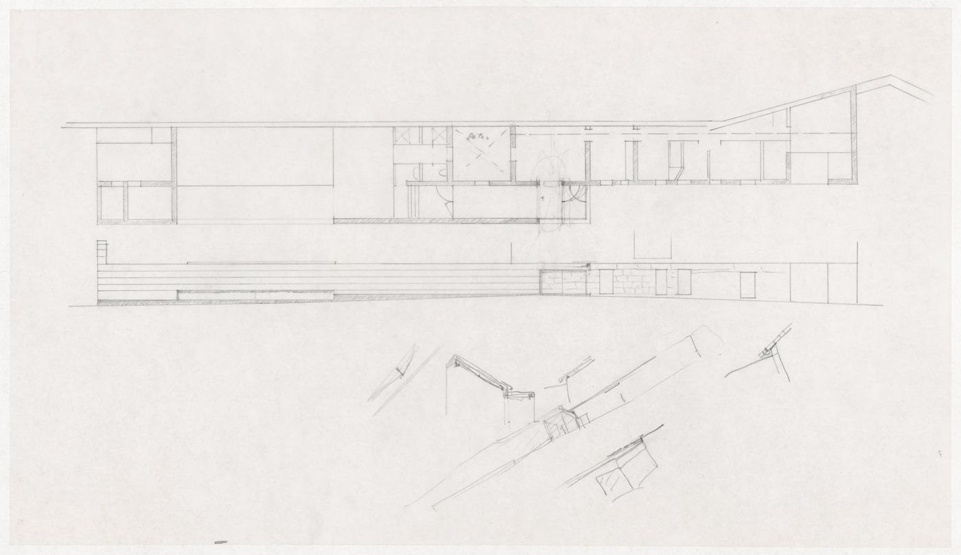Plan, elevation, and sketch details for Casa Ana Costa, Quinta de S. Ovídio, Lousada, Portugal