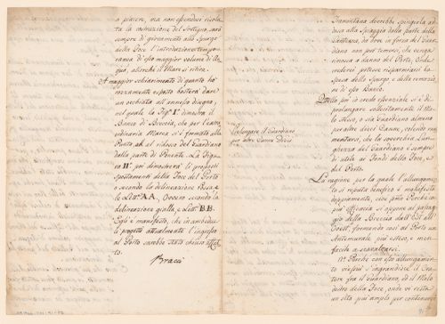 Page from a memorandum on improvements to the port of Fano