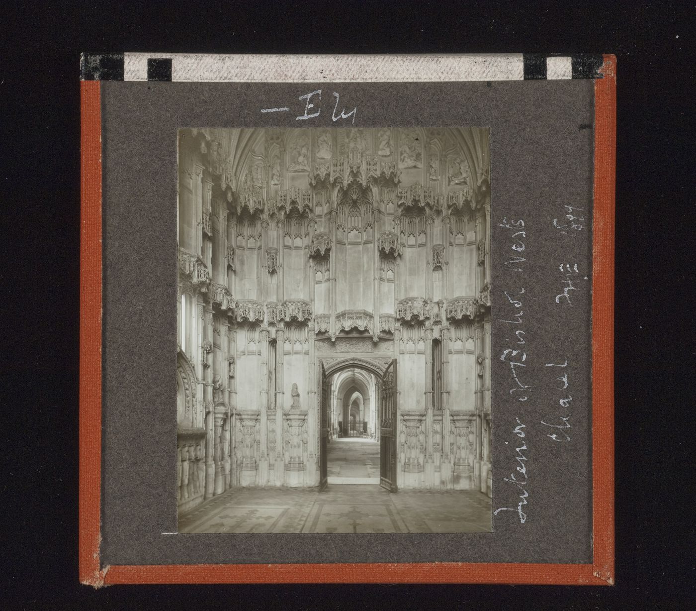 View of interior of Bishop West's chapel in Ely Cathedral, Ely, Cambridgeshire, England