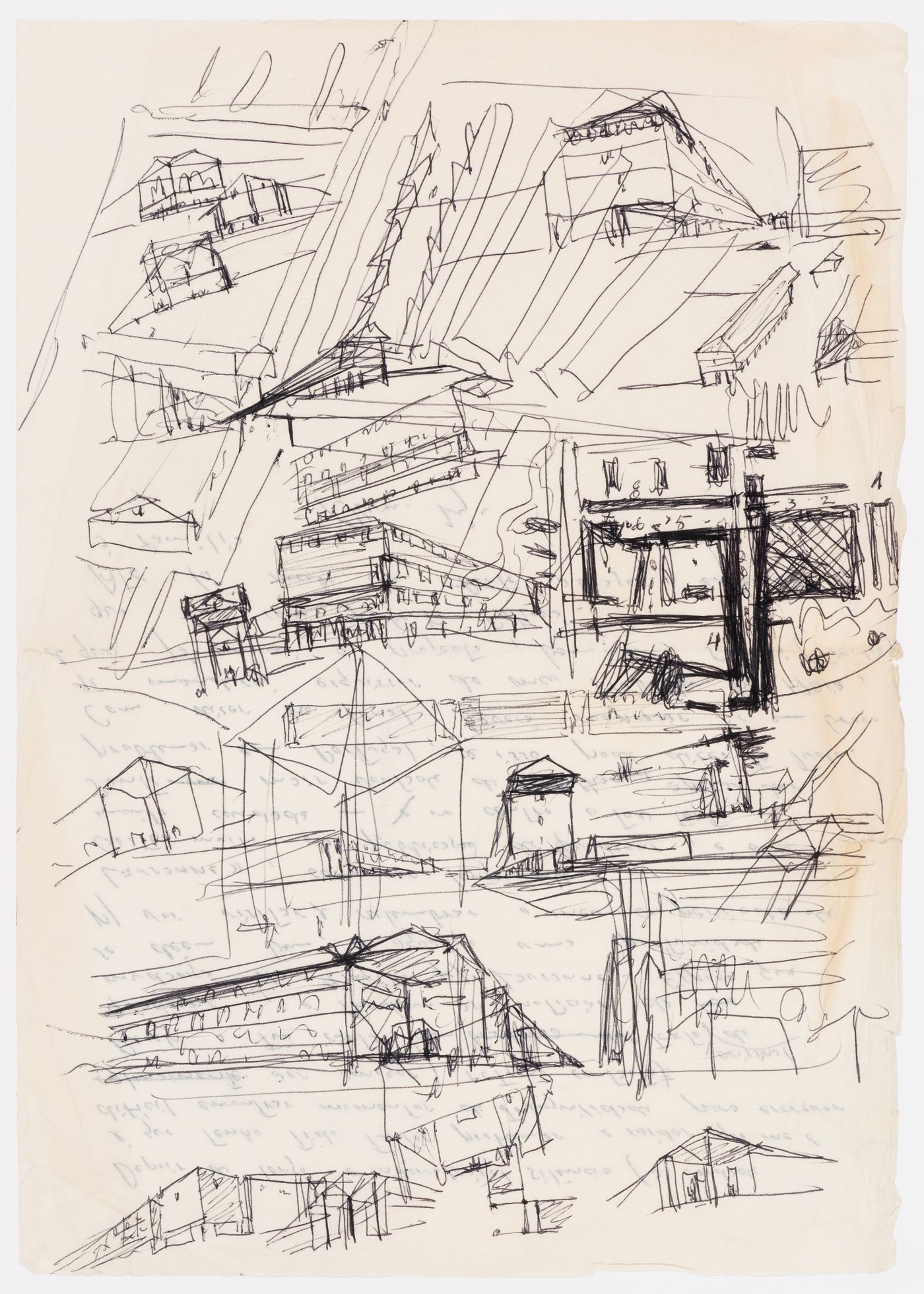Sketch of buildings, Recuperação da Área do Campo di Marte, Giudecca, Venice
