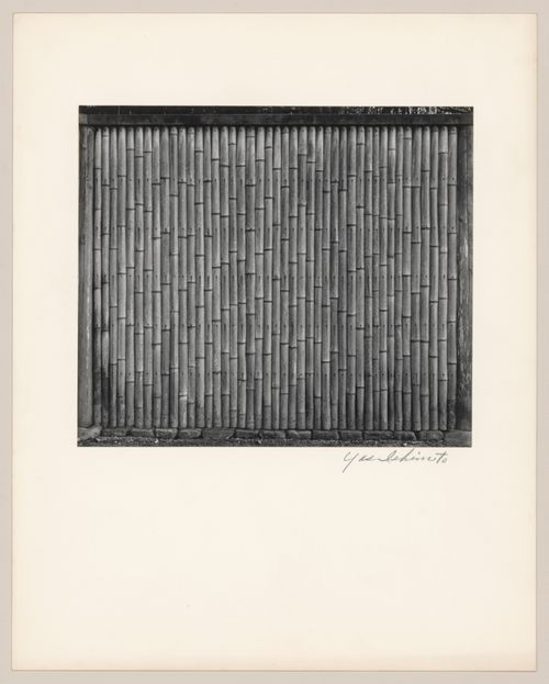 Detail of the split bamboo fence by the Front Gate (also known as the Main Gate), Katsura Rikyu (also known as Katsura Imperial Villa), Kyoto, Japan