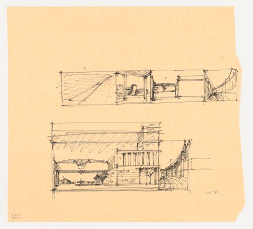 Perspective sketches for the Phoenix Municipal Government Center Competition