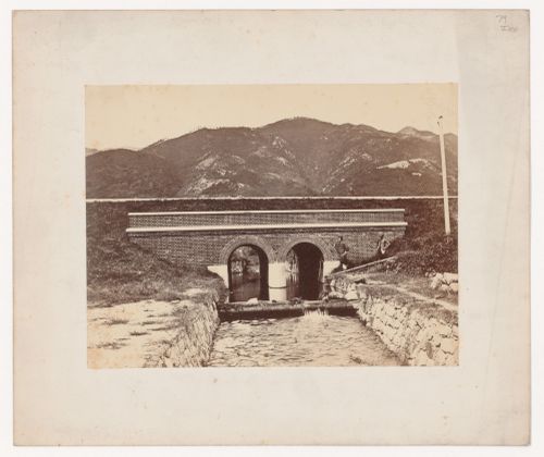 View of a brick bridge, Hiogo-ken (now Hyogo-ken), Japan