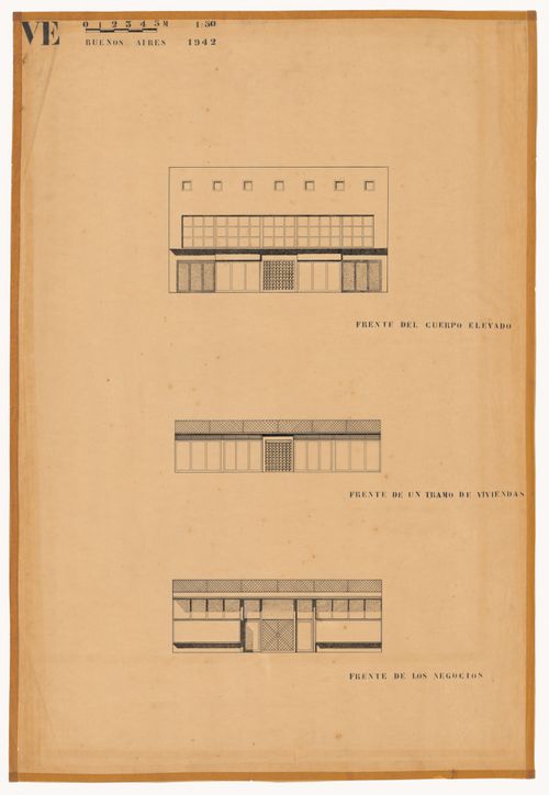 Elevations for Viviendas en el espacio, Buenos Aires, Argentina