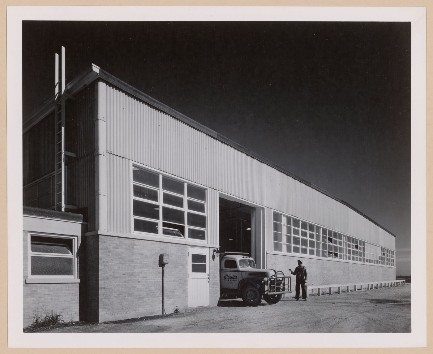 View of the principal façade of the Veneer Mill, Higgins Aircraft Corporation Airplane Assembly Plant, New Orleans, Louisiana