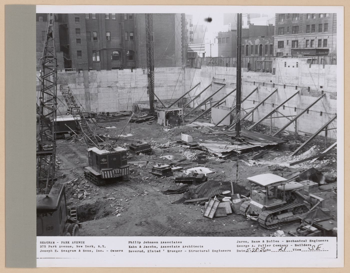 Seagram building under construction, 375 Park avenue, New York, N.Y., south-east view