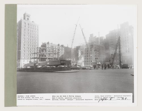 Seagram building under construction, 375 Park avenue, New York, N.Y., north-east view