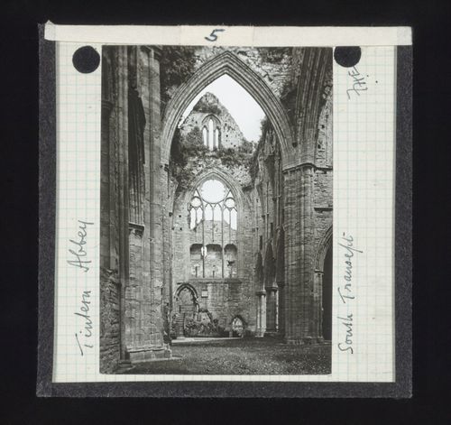 Interior view of south transept of Tintern Abbey, Monmouthshire, Wales