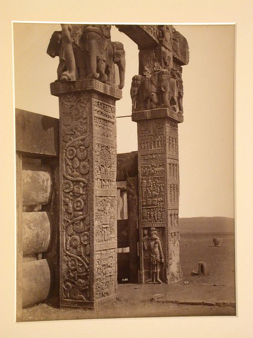 Detail of columns of Great Stuppa, Sanchi, India