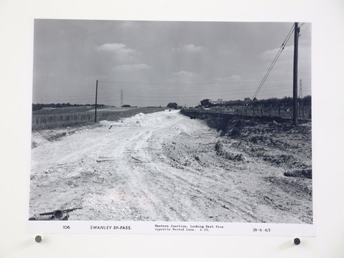 View of eastern junction, looking east from opposite Wested Lane, during construction of the Swanley Bypass, England