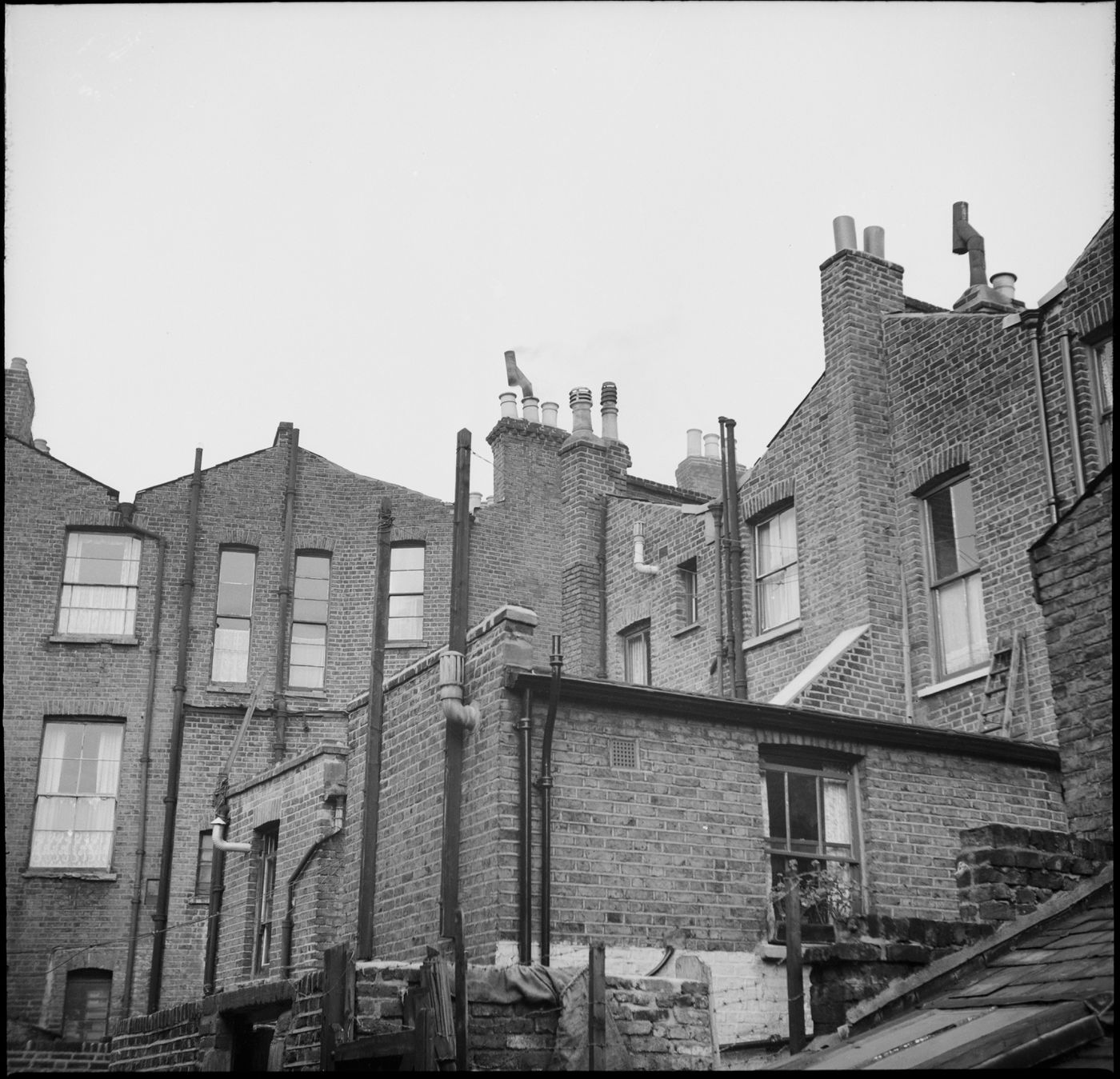 View of backs of houses, Avenham, Preston, England