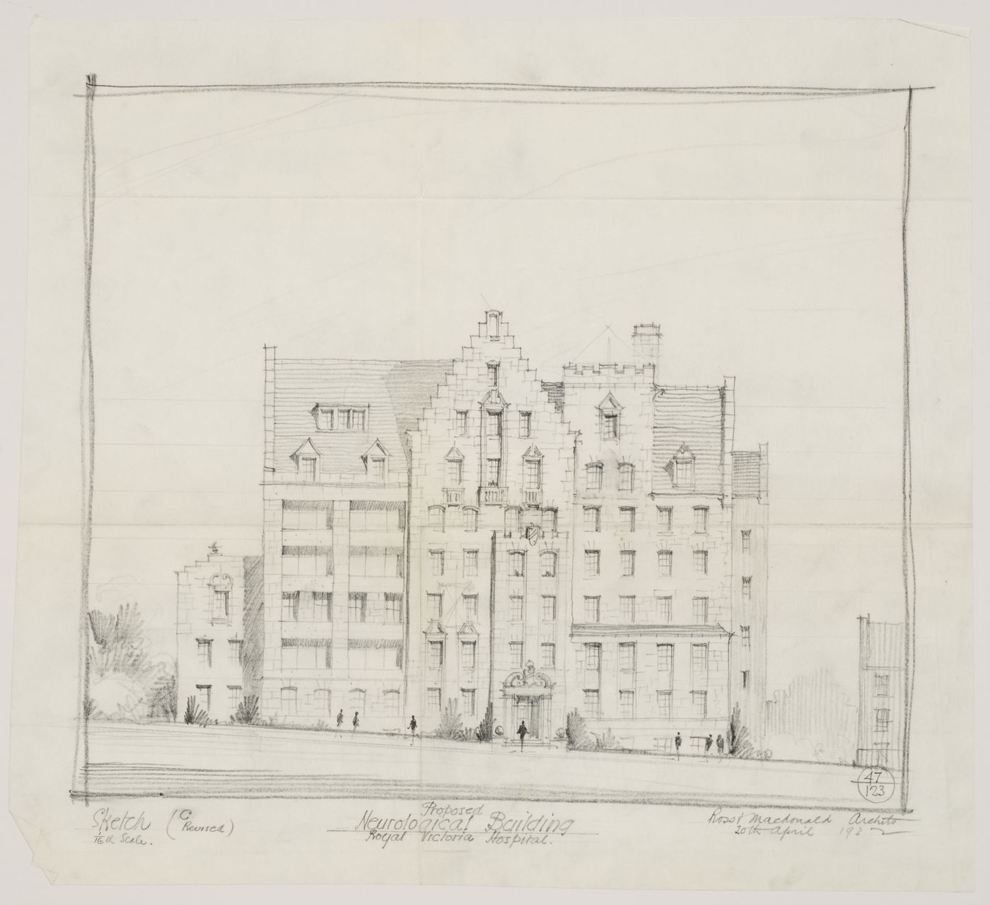 Montréal Neurological Institute, Montréal, Québec: elevation of the main façade