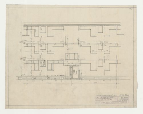 Street elevation for type EO housing units, Hellerhof Housing Estate, Frankfurt am Main, Germany