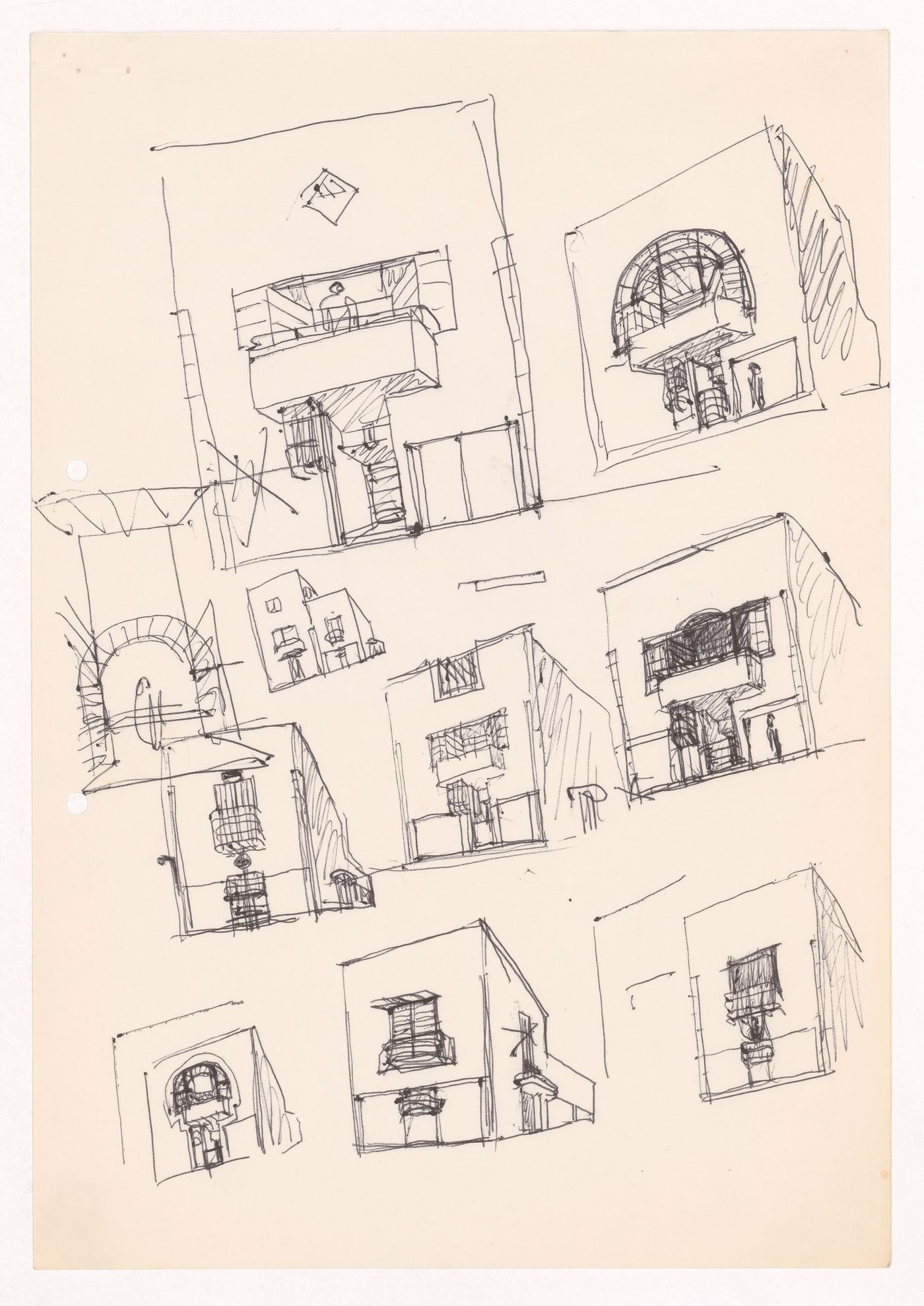 Sketch perspectives for Conjunto Habitacional em Caxinas, Vila Cova - Vila do Conde, Portugal