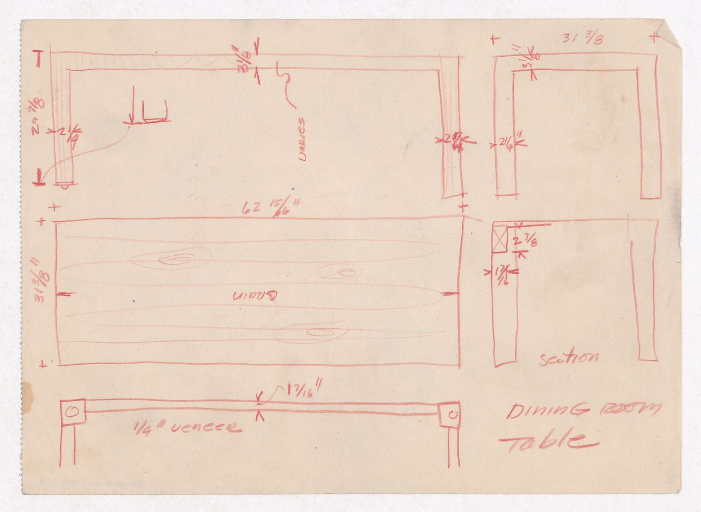 Various documents and drawings including furniture design and office renovation: File G 708
