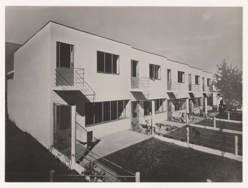 View of rear façades of Houses 5, 6, 7, 8 and 9, Weissenhofsiedlung, Stuttgart, Germany