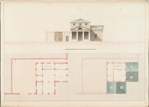 Elevation and plans for a "maison du blanchisseur"