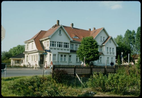 Building and people in the street, Germany