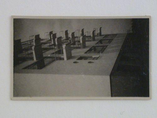 Exterior view of the studio wing of the Bauhaus building showing balconies, Dessau, Germany