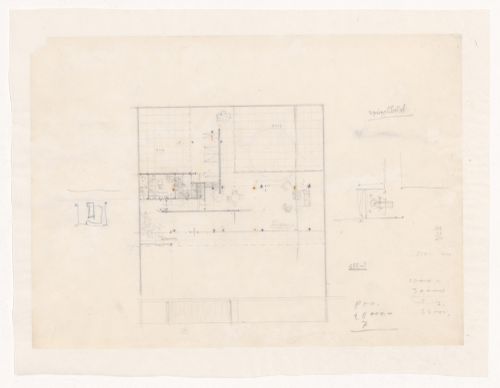 Plan and partial sketch plans for a Court House