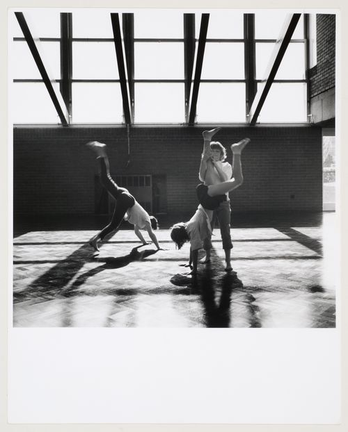 Interior view of Assembly Hall, Brunswick Park Primary School, London, England