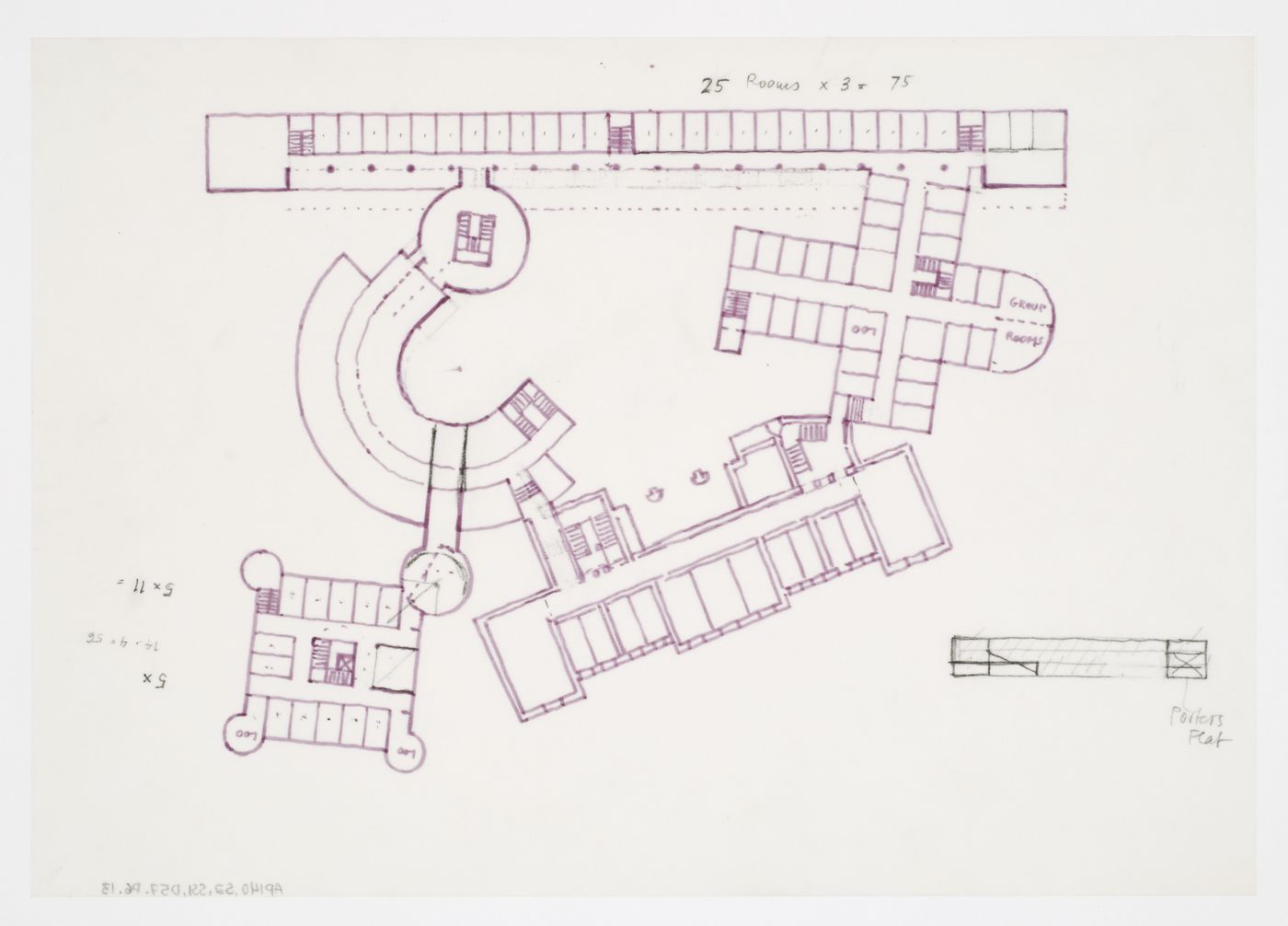Wissenschaftszentrum, Berlin, Germany: plan and section