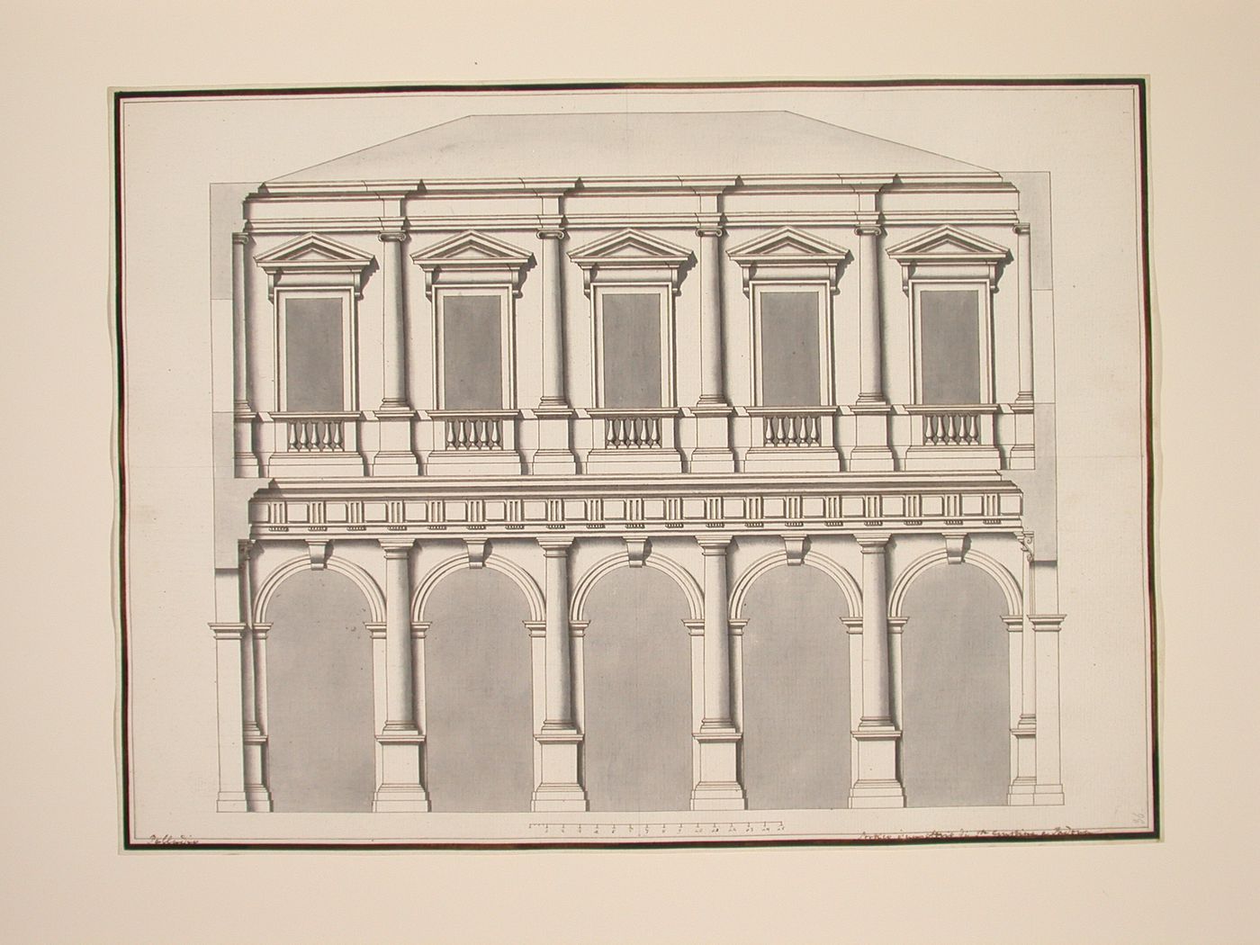 Elevation of the portico in Santa Giustina Padua